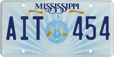 MS license plate AIT454
