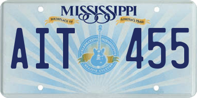 MS license plate AIT455