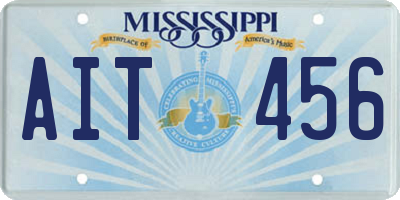 MS license plate AIT456
