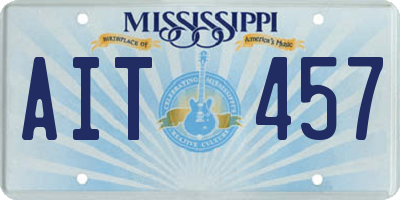 MS license plate AIT457
