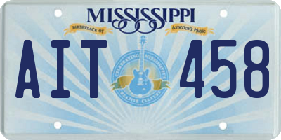 MS license plate AIT458