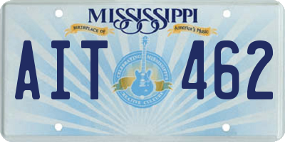 MS license plate AIT462