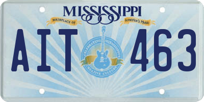 MS license plate AIT463