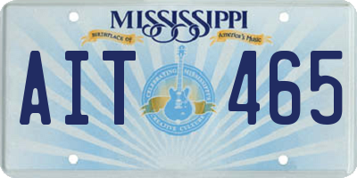 MS license plate AIT465