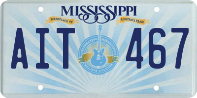 MS license plate AIT467