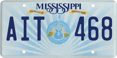 MS license plate AIT468