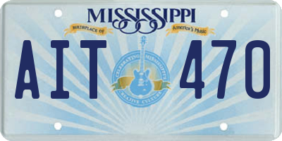 MS license plate AIT470