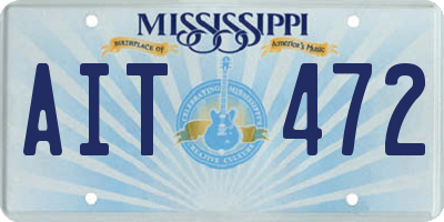 MS license plate AIT472