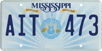 MS license plate AIT473