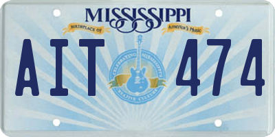 MS license plate AIT474