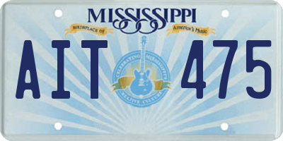 MS license plate AIT475