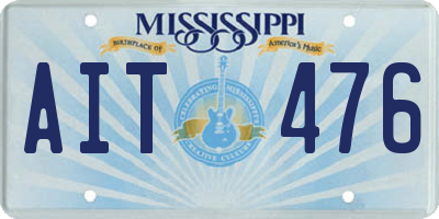 MS license plate AIT476