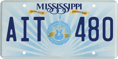 MS license plate AIT480