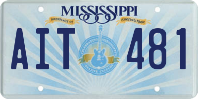 MS license plate AIT481