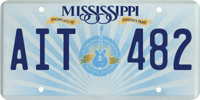 MS license plate AIT482