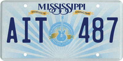 MS license plate AIT487