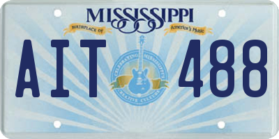 MS license plate AIT488