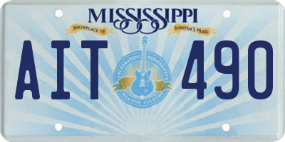 MS license plate AIT490