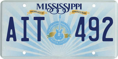 MS license plate AIT492