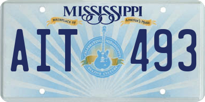 MS license plate AIT493