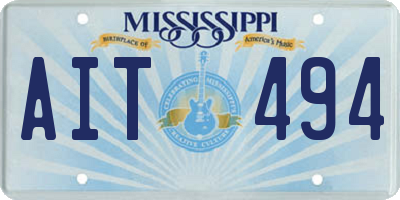 MS license plate AIT494