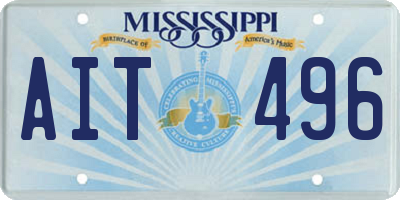 MS license plate AIT496