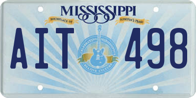 MS license plate AIT498