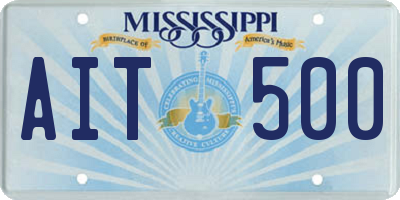 MS license plate AIT500