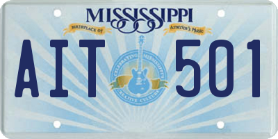MS license plate AIT501