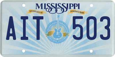 MS license plate AIT503