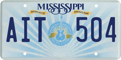 MS license plate AIT504