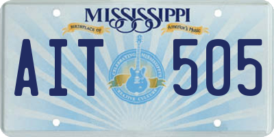 MS license plate AIT505