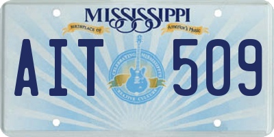 MS license plate AIT509