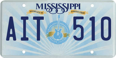 MS license plate AIT510