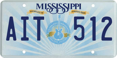 MS license plate AIT512