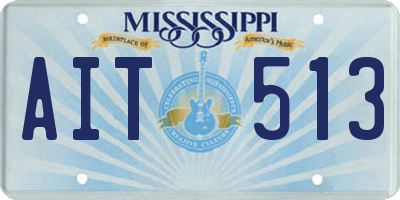 MS license plate AIT513