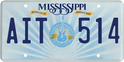 MS license plate AIT514