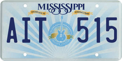 MS license plate AIT515