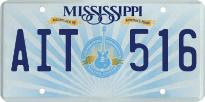 MS license plate AIT516