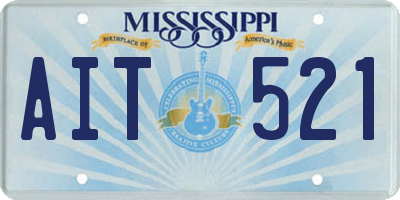 MS license plate AIT521
