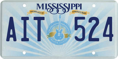 MS license plate AIT524
