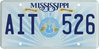MS license plate AIT526