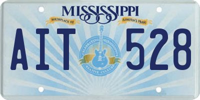 MS license plate AIT528