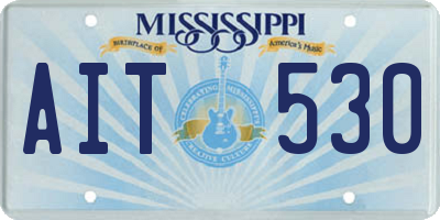 MS license plate AIT530