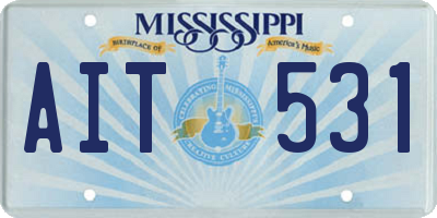 MS license plate AIT531