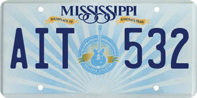 MS license plate AIT532