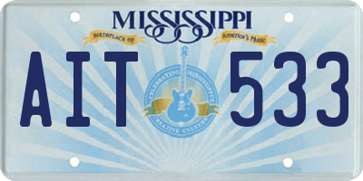 MS license plate AIT533