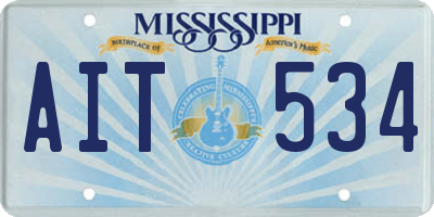MS license plate AIT534