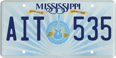 MS license plate AIT535