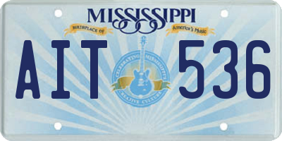 MS license plate AIT536